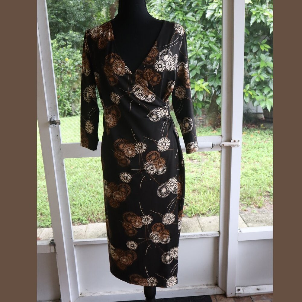Papaya midi wrap around dress/ tunic floral pattern size 4